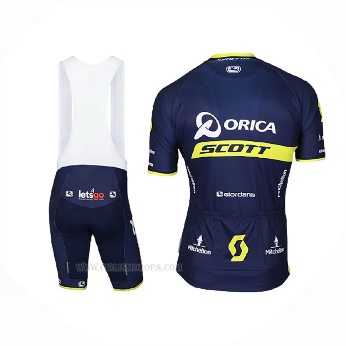 2017 Ropa Ciclismo Orica Scott Azul Mangas Corta y Culotte Corto